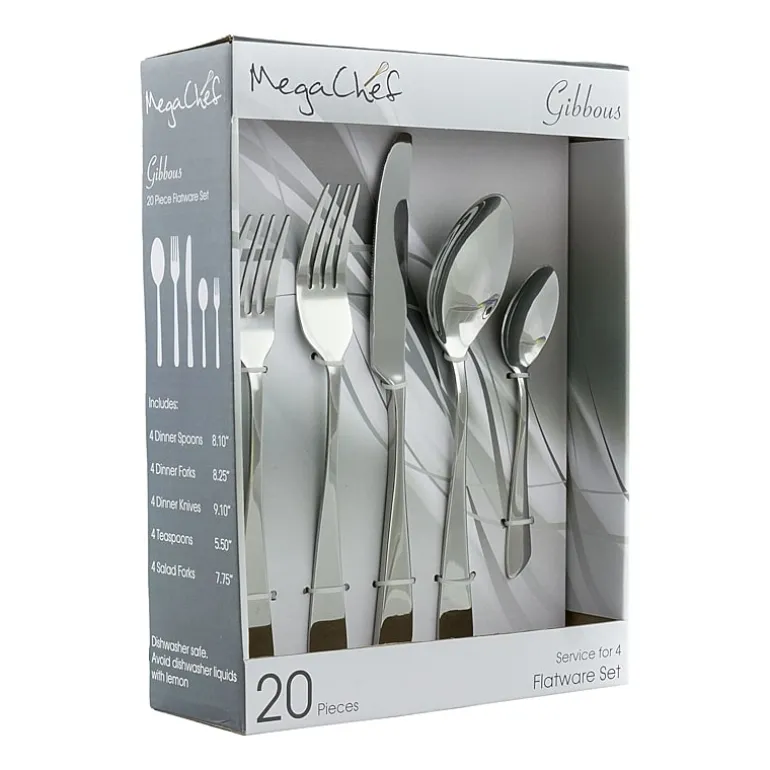 MegaChef Gibbous 20-pc. 18/10 Stainless Steel Flatware Set