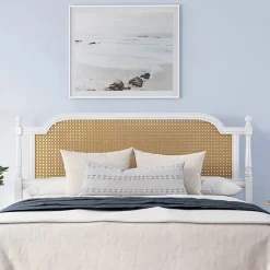 Melanie Wood and Cane Headboard
