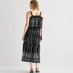 Melonie T Womens Square Neck Sleeveless Maxi Dress