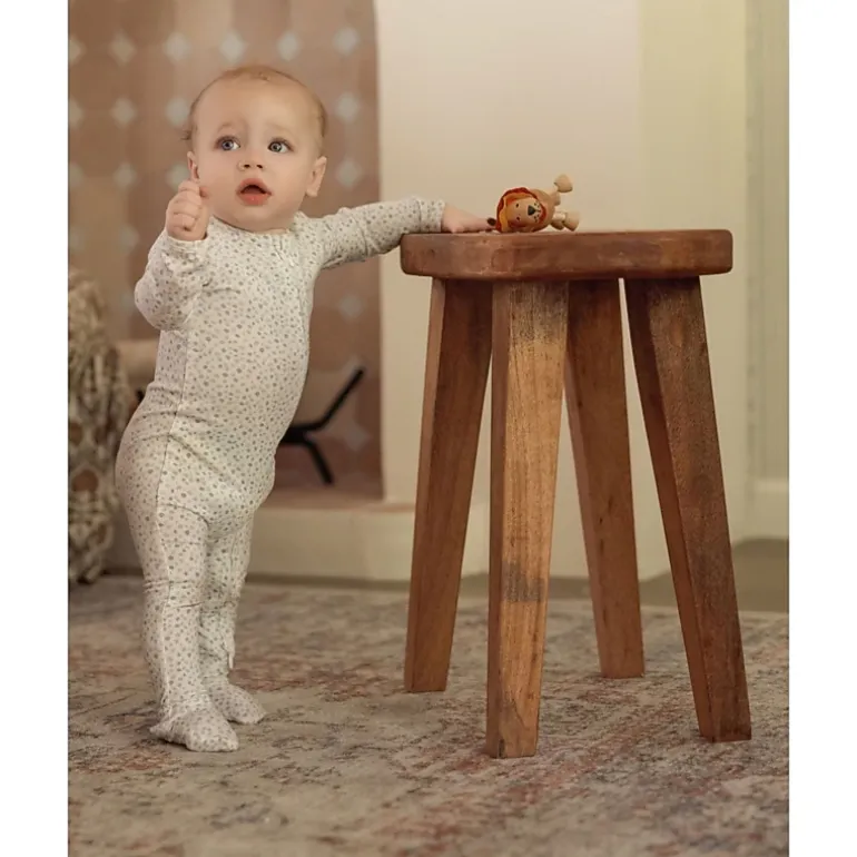 MeMoi Baby "Abstract Spots" Rayon-Blend Front-Zip Long-Sleeve Footie