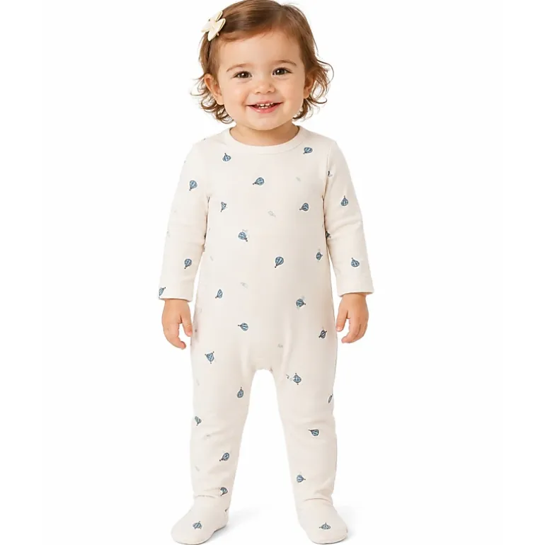 MeMoi Baby and Toddler Boys "Hot Air Balloon" Rayon from Bamboo Blend Footie