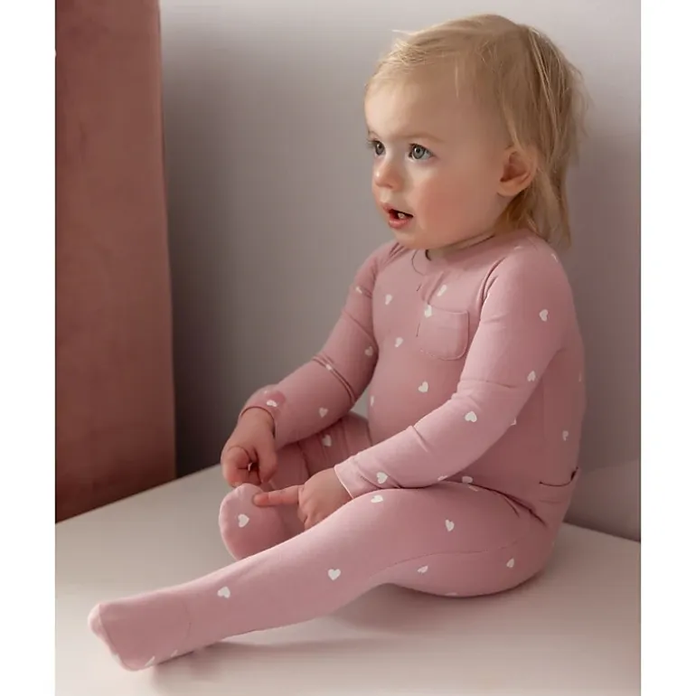 MeMoi Baby and Toddler Girls "Kind Hearts" Rayon Blend Footie