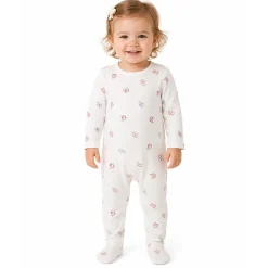 MeMoi Baby and Toddler Girls "Little Arrangements" Floral Print Cotton Rich Footie
