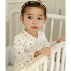 MeMoi Baby Girls "Blissful Blossoms" Crossover Neckline Footie