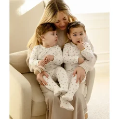 MeMoi Baby Girls "Blissful Blossoms" Crossover Neckline Footie
