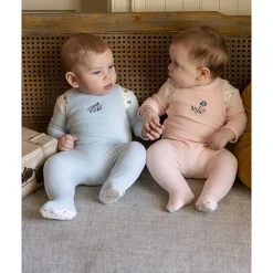 MeMoi Baby Girls "Fairy Flowers" Embroidered Velour Footie