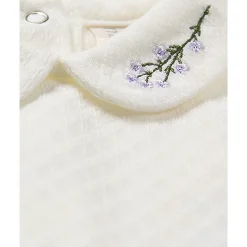 MeMoi Baby Girls "Lilacs Are The Sweetest Bloom" Embroidered Footie