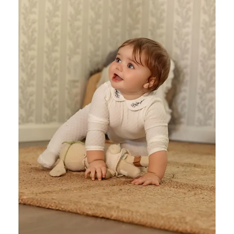 MeMoi Baby Girls "Lilacs Are The Sweetest Bloom" Embroidered Footie