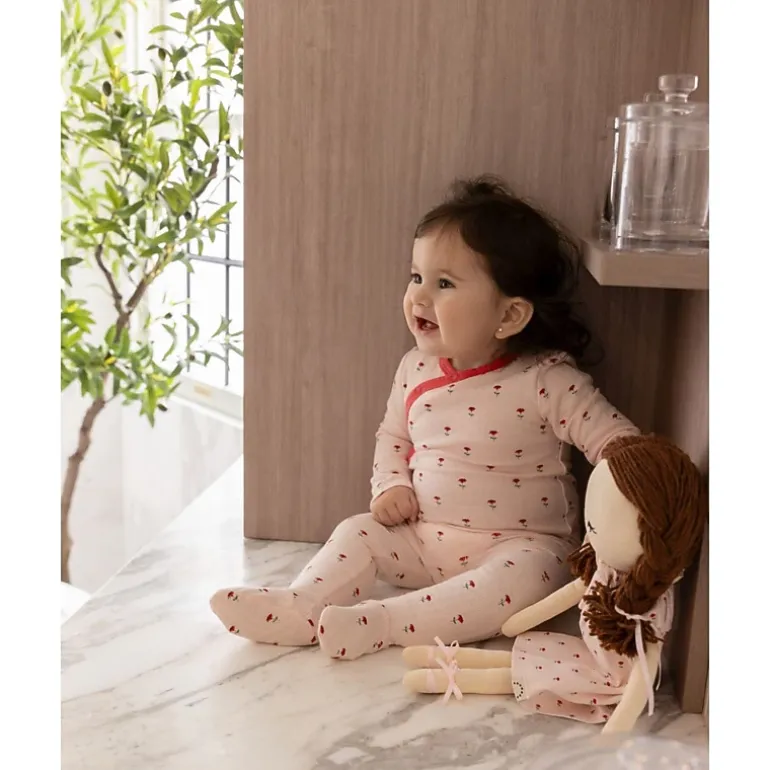 MeMoi Baby Girls "Plant Your Dreams And Grow Happy" Floral Pointelle Footie