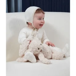 MeMoi Baby Gold Lurex Trimmed Ribbed Cotton Footie