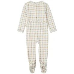MeMoi Baby "Let Your Dreams Set Sail" Rayon/Cotton Plaid Pointelle Footie