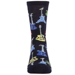 MeMoi Boys' Guitar Rayon from Bamboo Blend Crew Socks