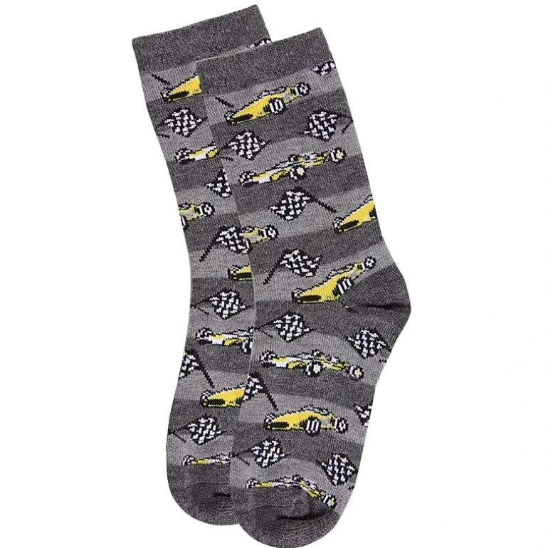 MeMoi Boys' Race Car Rayon from Bamboo Crew Socks