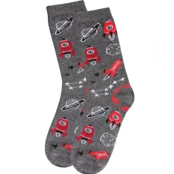 MeMoi Boys' Rocket Ship Rayon from Bamboo Crew Socks
