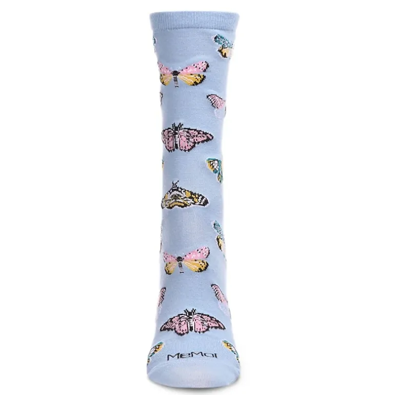 MeMoi Butterfly Bamboo Blend Crew Socks