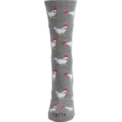 MeMoi Chickens Bamboo Blend Crew Socks