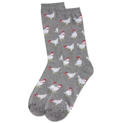 MeMoi Chickens Bamboo Blend Crew Socks