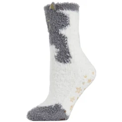 MeMoi Cute Cat Critter Plush Non-Skid Crew Socks