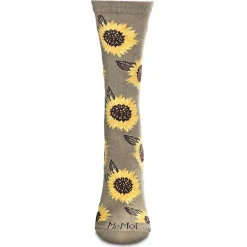 MeMoi Majestic Sunflower Bamboo Blend Crew Socks