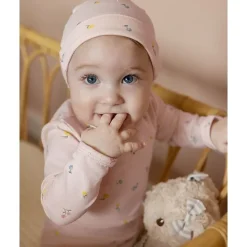 MeMoi 3 Piece Baby Girls "Blossoming Florals" Cotton Rich Footie Set