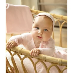 MeMoi 3 Piece Baby Girls "Little Hearts" Pointelle Rayon Blend Footie Set