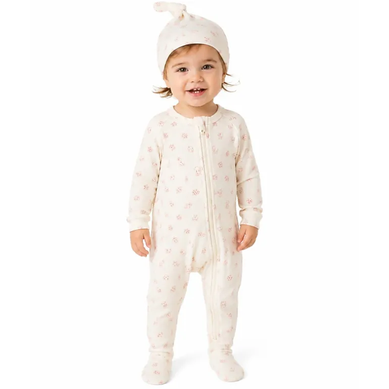 MeMoi 2 Piece Baby "Love is Home" Stretch Cotton Footie Set