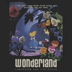 Mens Crew Neck Long Sleeve Alice in Wonderland Sweatshirt