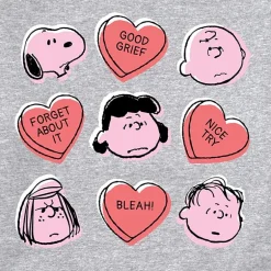 Mens Crew Neck Long Sleeve Peanuts Valentine's Day Sweatshirt