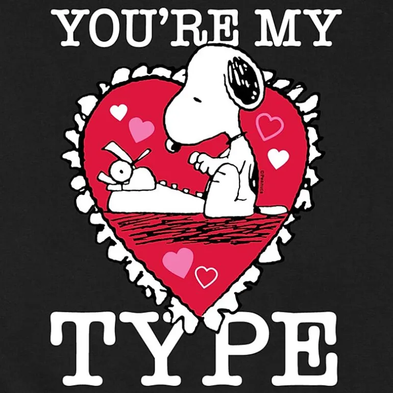 Mens Crew Neck Long Sleeve Peanuts Valentine's Day Sweatshirt