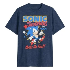 Mens Crew Neck Short Sleeve Classic Fit Sonic the Hedgehog Big and Tall Graphic T-Shirt