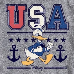 Mens Crew Neck Short Sleeve Classic Fit Donald Duck Big and Tall Graphic T-Shirt