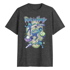Mens Crew Neck Short Sleeve Classic Fit Rick and Morty Big and Tall Graphic T-Shirt