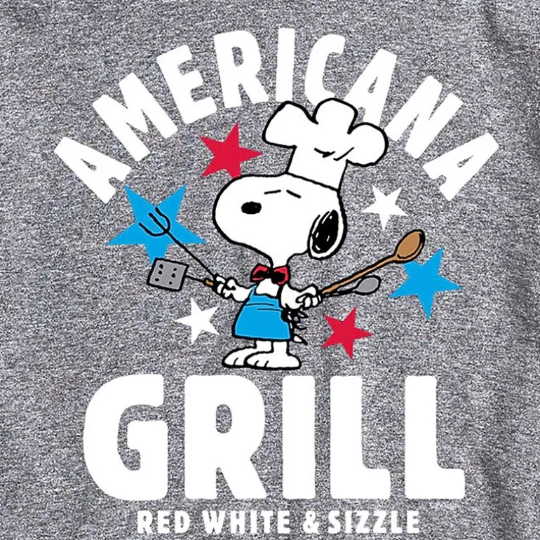 Mens Crew Neck Short Sleeve Classic Fit Peanuts Snoopy Big and Tall Graphic T-Shirt