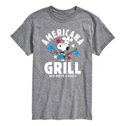 Mens Crew Neck Short Sleeve Classic Fit Peanuts Snoopy Big and Tall Graphic T-Shirt