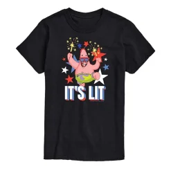 Mens Crew Neck Short Sleeve Classic Fit Spongebob Big and Tall Graphic T-Shirt