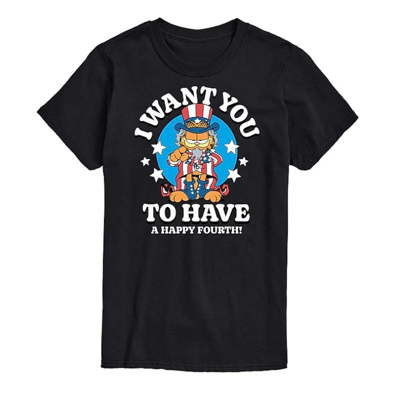 Mens Crew Neck Short Sleeve Classic Fit Garfield Big and Tall Graphic T-Shirt