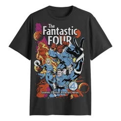 Mens Crew Neck Short Sleeve Classic Fit Marvel Big and Tall Graphic T-Shirt
