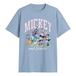 Mens Crew Neck Short Sleeve Regular Fit Mickey and Friends Mickey Mouse Graphic T-Shirt