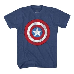 Mens Crew Neck Short Sleeve Regular Fit Captain America Marvel Graphic T-Shirt