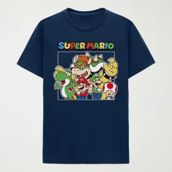 Mens Crew Neck Short Sleeve Regular Fit Super Mario Graphic T-Shirt