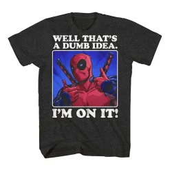 Mens Crew Neck Short Sleeve Regular Fit Deadpool Big and Tall Graphic T-Shirt
