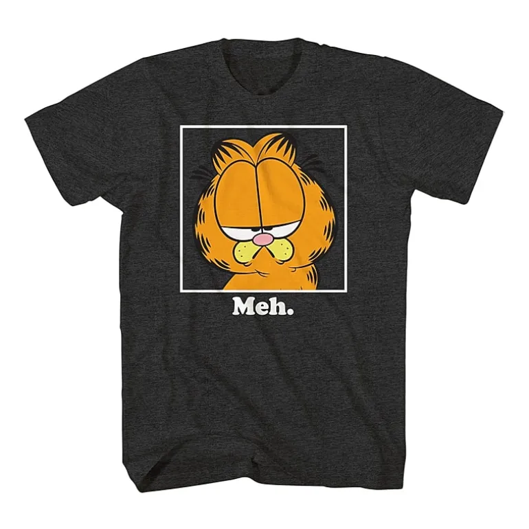 Mens Crew Neck Short Sleeve Regular Fit Garfield Nickelodeon Big and Tall Graphic T-Shirt