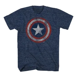 Mens Crew Neck Short Sleeve Regular Fit Captain America Big and Tall Graphic T-Shirt