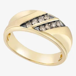 Mens 1/3 CT.T.W. Champagne Diamond 10K Yellow Gold Ring