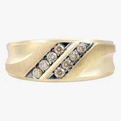 Mens 1/3 CT.T.W. Champagne Diamond 10K Yellow Gold Ring