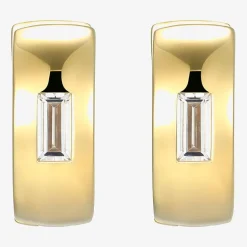 Mens 5/8 CT. T.W. Cubic Zirconia 18K Gold Over Silver 15.1mm Hoop Earrings