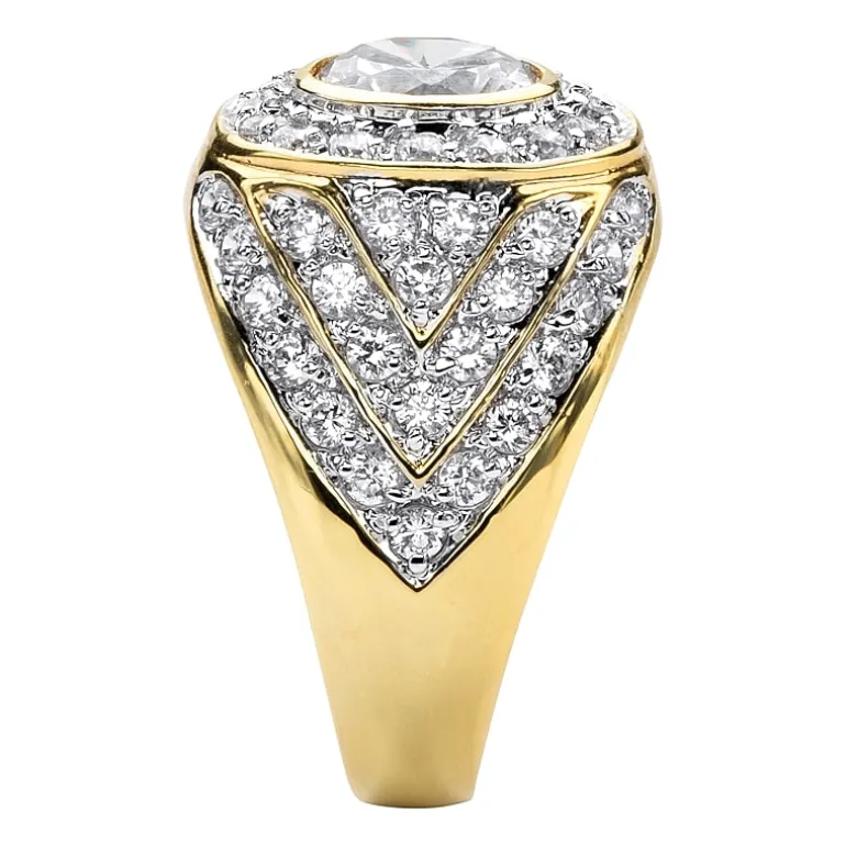 Mens 4 1/2 CT. T.W. Cubic Zirconia 14K Gold Over Brass Round Fashion Ring
