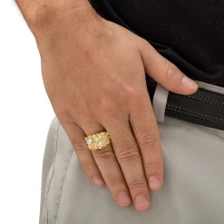 Mens 1 1/10 CT. T.W.  Cubic Zirconia 14K Gold Over Brass Round Fashion Ring