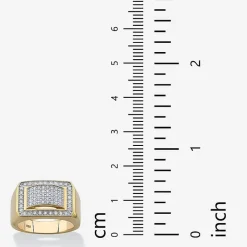Mens 1 1/10 CT. T.W.  Cubic Zirconia 18K Gold Over Silver Fashion Ring