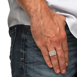 Mens 1 1/10 CT. T.W.  Cubic Zirconia 18K Gold Over Silver Fashion Ring